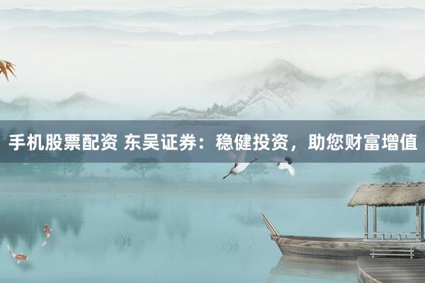 手机股票配资 东吴证券：稳健投资，助您财富增值