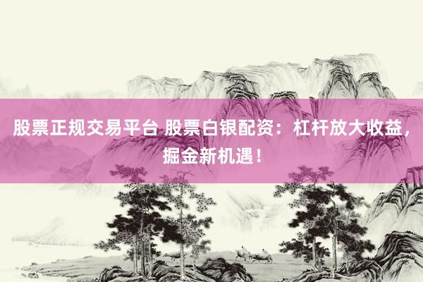 股票正规交易平台 股票白银配资：杠杆放大收益，掘金新机遇！
