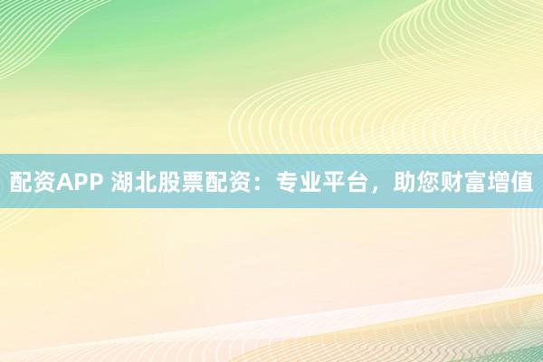 配资APP 湖北股票配资：专业平台，助您财富增值