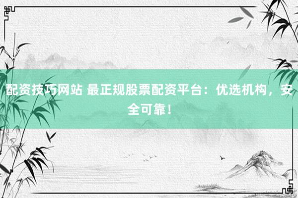 配资技巧网站 最正规股票配资平台：优选机构，安全可靠！