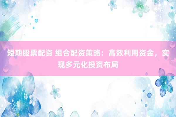 短期股票配资 组合配资策略：高效利用资金，实现多元化投资布局
