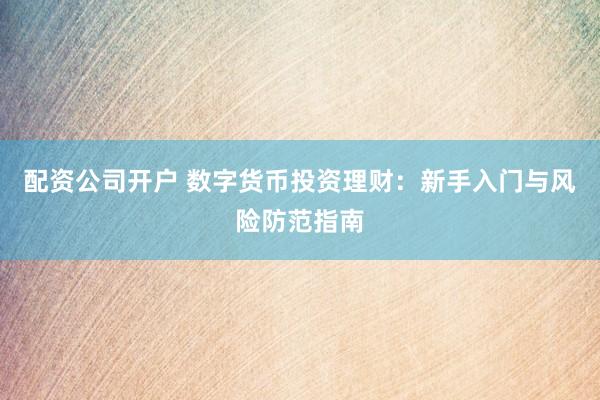 配资公司开户 数字货币投资理财：新手入门与风险防范指南