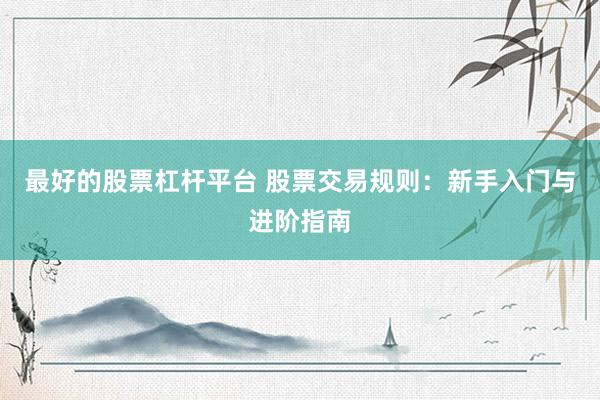 最好的股票杠杆平台 股票交易规则：新手入门与进阶指南