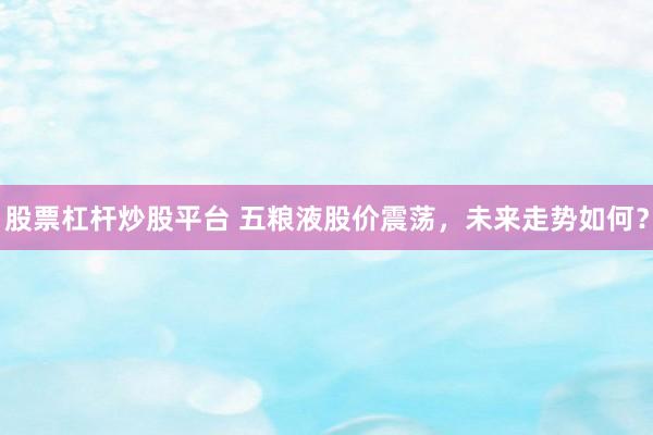 股票杠杆炒股平台 五粮液股价震荡，未来走势如何？
