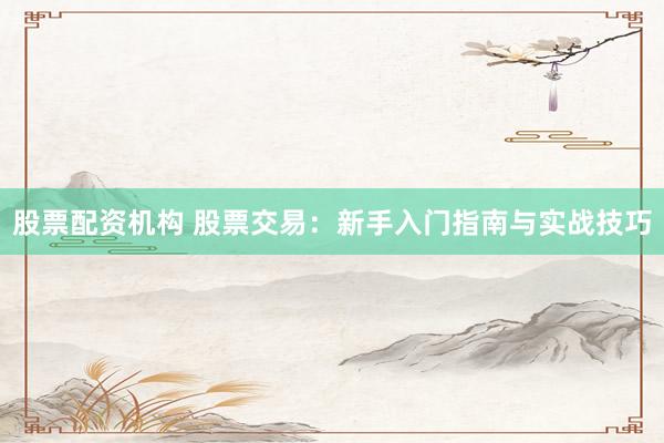 股票配资机构 股票交易：新手入门指南与实战技巧