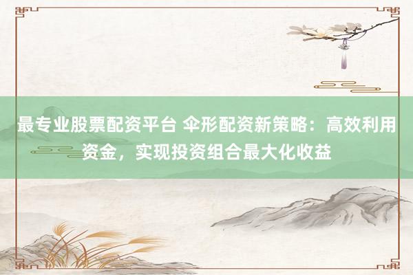 最专业股票配资平台 伞形配资新策略:高效利用资金,实现投资组合最大化收益