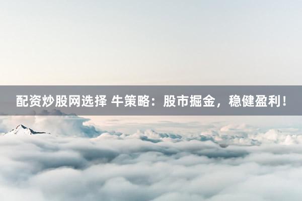 配资炒股网选择 牛策略：股市掘金，稳健盈利！
