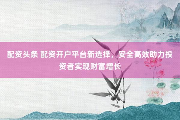配资头条 配资开户平台新选择，安全高效助力投资者实现财富增长